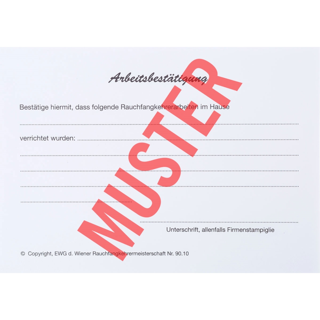 Arbeitsbestätigung A6 Block

