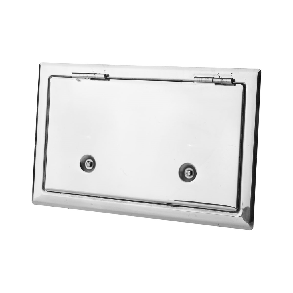 Kamintürchen Edelstahl gasdicht mit Doppelverschluss/Kegel Aussenmaß 20 x 33 cm