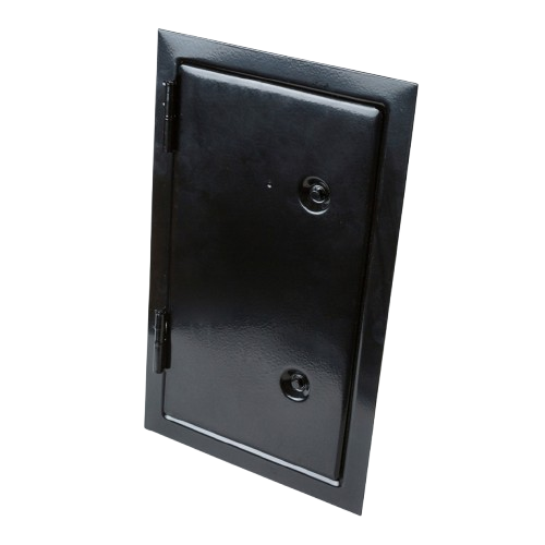 Kamintürchen gasdicht mit Doppelverschluss/Kegel Schwarz