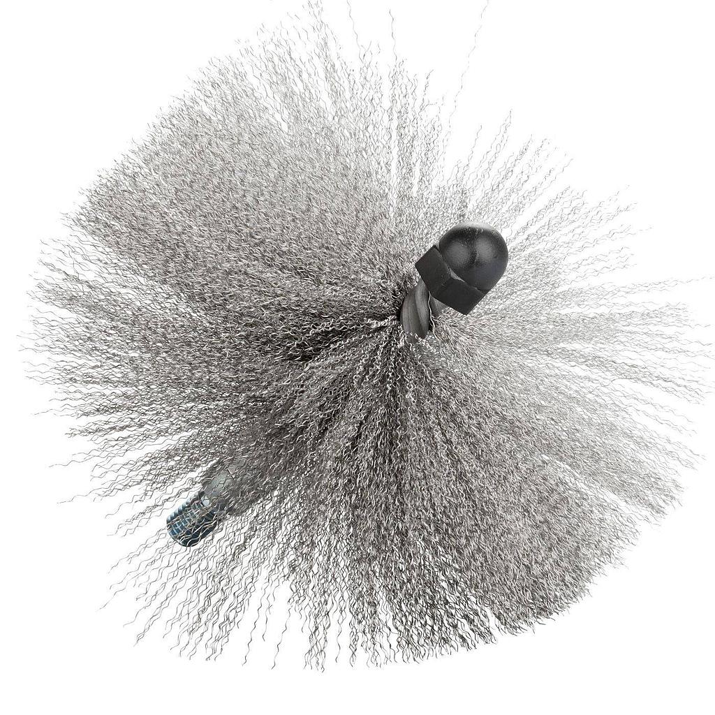 Stoßbürstenkopf eingedrehter Wellendraht Va-Edelstahl M10 mit und ohne Kugel