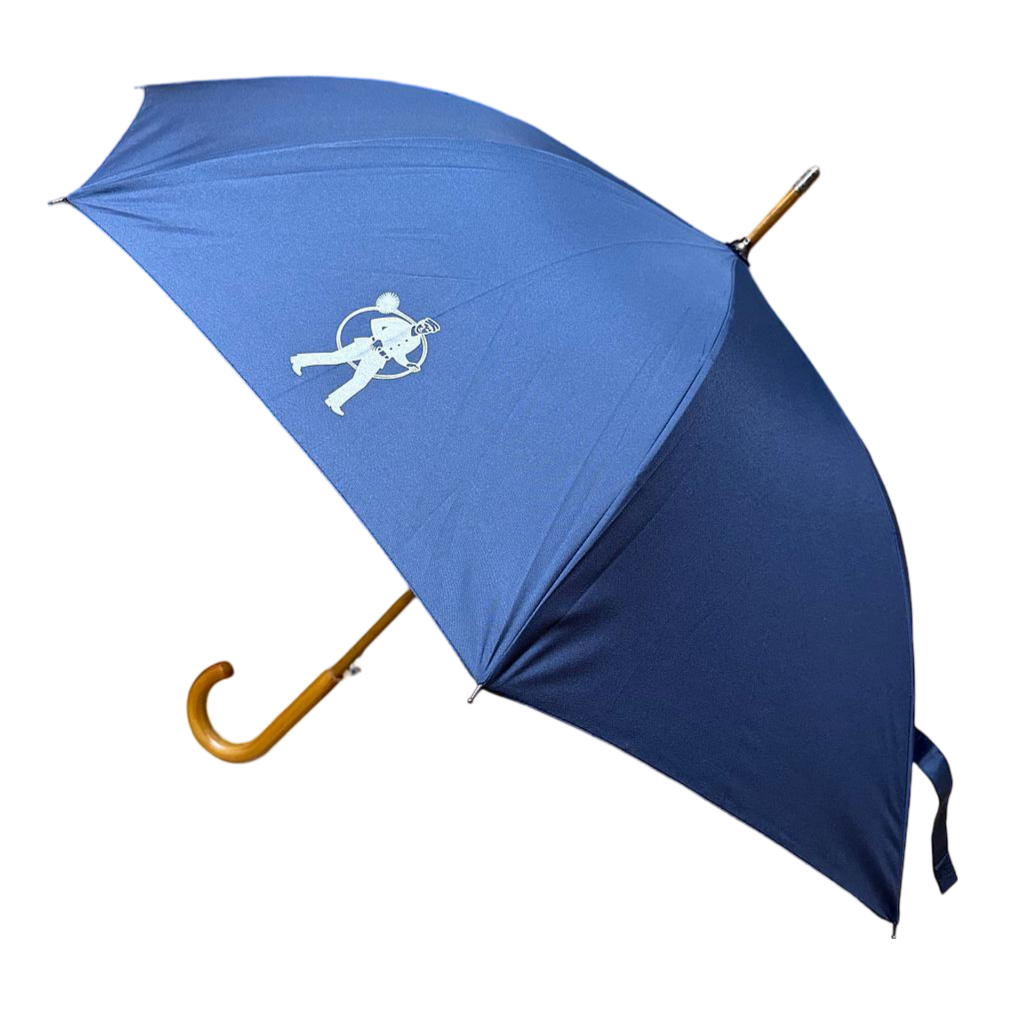 RFK Stockschirm mit Holzgriff Blau Ø 100cm