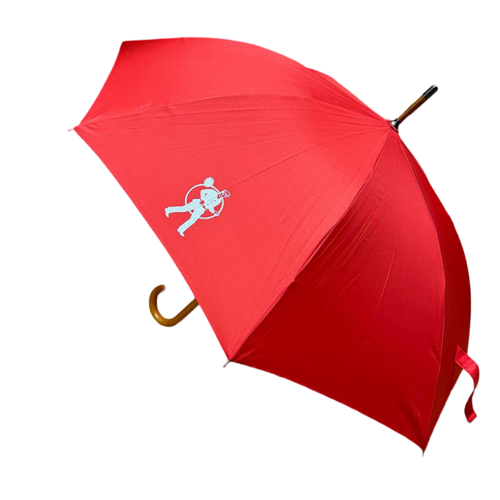 RFK Stockschirm mit Holzgriff Rot Ø 100cm