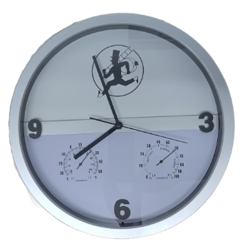 Wanduhr silber mit RFK Ø 35cm