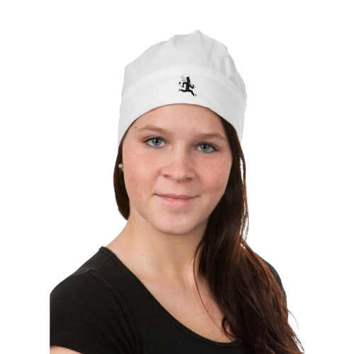 Kehrhaube Weiß, vorgewaschen, säurebeständig, altes Logo
