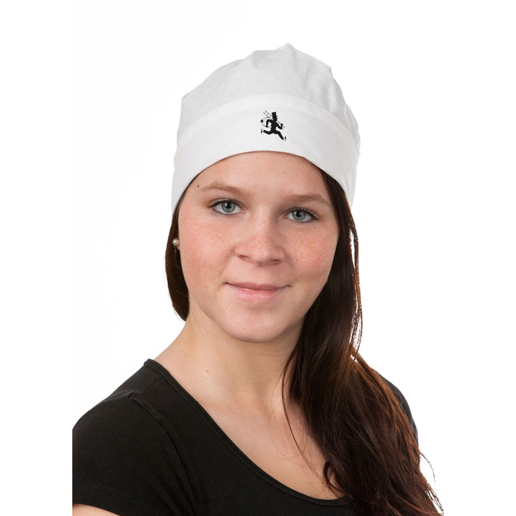 Kehrhaube Weiß, vorgewaschen, säurebeständig, altes Logo