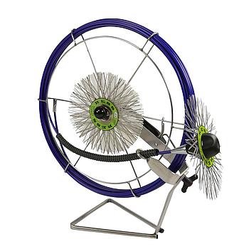 Kombi-Haspel mit Schutzschlauch blau Länge 15 m Ø 6,5 mm mit Fuß